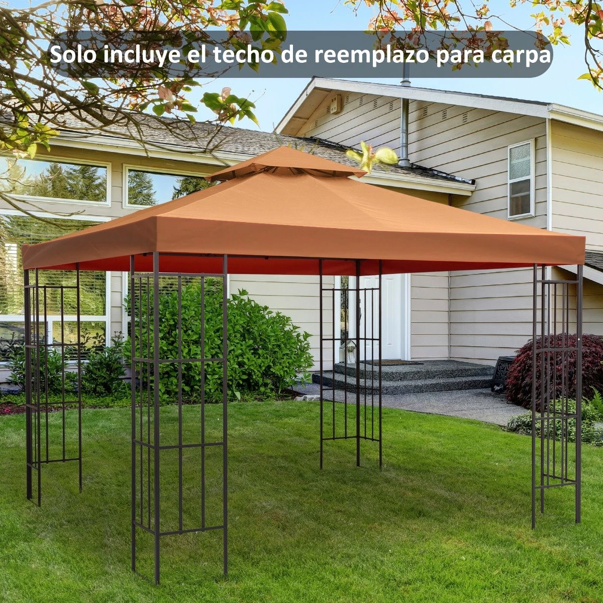 Outsunny Techo De Reemplazo 3X3 Metros Para Carpa Pabellon Toldo Eventos Y Bodas Rojo 4 Outsunny Techo De Reemplazo 3X3 Metros Para Carpa Pabellon Toldo Eventos Y Bodas Rojo - Imagen 2