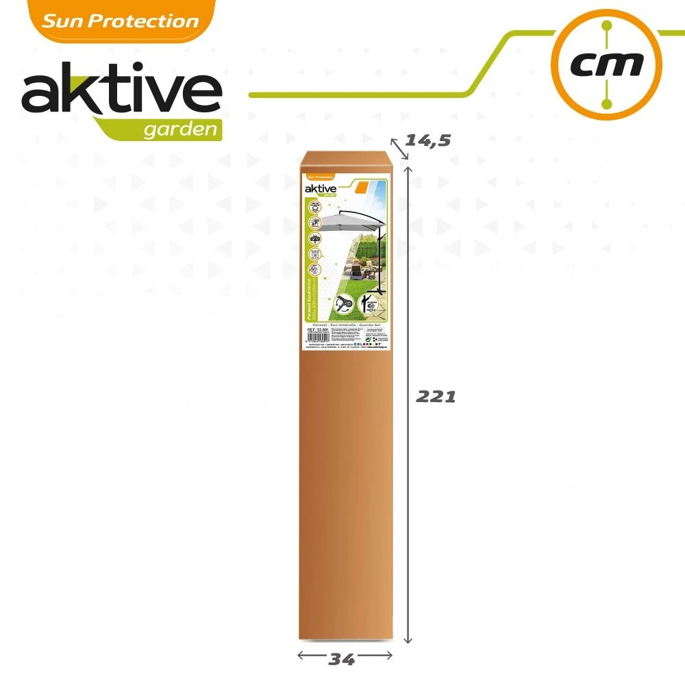 Parasol Excéntrico Banana 300x300x250 Cm Antracita Mástil Acero Aktive 9 Parasol Excéntrico Banana 300x300x250 Cm Antracita Mástil Acero Aktive - Imagen 7