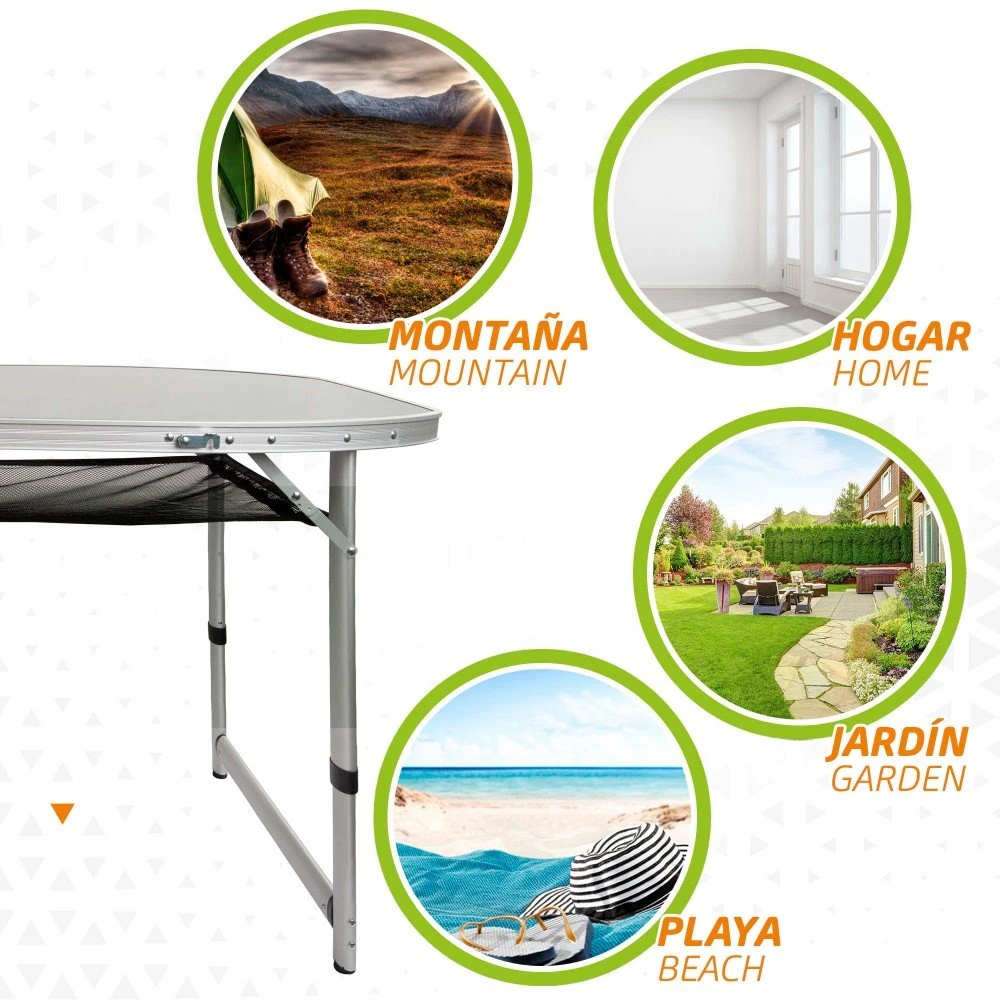 Mesa Plegable Altura Regulable Para Camping Con Malla Aktive 7 Mesa Plegable Altura Regulable Para Camping Con Malla Aktive - Imagen 5