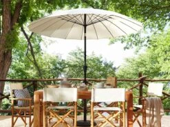 Sombrilla De Poliéster Beige Claro/negro 255 Cm BAIA