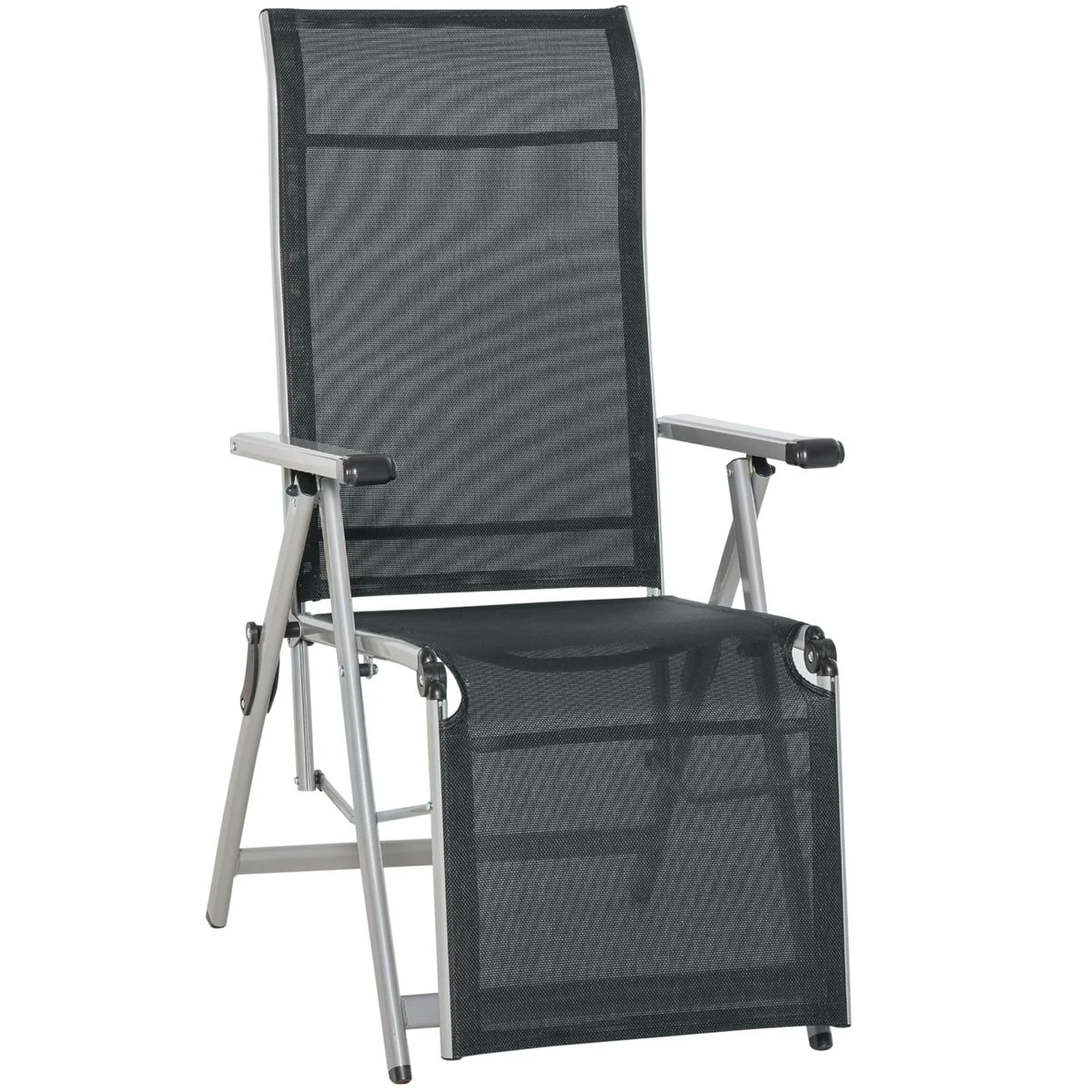 Outsunny Tumbona Plegable De Jardín Sillón Ajustable En 10 Posiciones Con Respaldo Alto Y Reposapiés Transpirable Carga Máx. 120 Kg 78x58x110 Cm Negro 3 Outsunny Tumbona Plegable De Jardín Sillón Ajustable En 10 Posiciones Con Respaldo Alto Y Reposapiés Transpirable Carga Máx. 120 Kg 78x58x110 Cm Negro