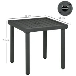 Outsunny Mesa De Jardín Cuadrada Mesa De Centro De Patio Con Orificio Para Sombrillas De Ø45 Mm Mesa Auxiliar Con Marco De Acero 51x51x51 Cm Gris 13 Outsunny Mesa De Jardín Cuadrada Mesa De Centro De Patio Con Orificio Para Sombrillas De Ø45 Mm Mesa Auxiliar Con Marco De Acero 51x51x51 Cm Gris -OUTSUNNY TIENDA 22366fafbe280e6dccf7ee8df711afa8e1ab7013 2c60a22ff68547b6919e57c778d9cf76