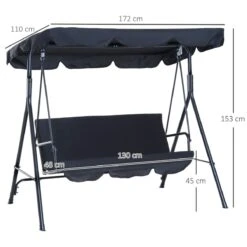 Outsunny Columpio De Jardín De 3 Plazas Silla Balancín Con Parasol Techo Ajustable En Ángulo Para Terraza Balcón Carga Máx. 200 Kg Acero 172x110x153 Cm Negro 13 Outsunny Columpio De Jardín De 3 Plazas Silla Balancín Con Parasol Techo Ajustable En Ángulo Para Terraza Balcón Carga Máx. 200 Kg Acero 172x110x153 Cm Negro -OUTSUNNY TIENDA 23d262b7f4e165742861a6c3b2fae6c9d8eeefd2 a6d0ee47ecf746f0a2878d9cad431a2f