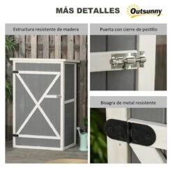 Outsunny Caseta De Jardín De Madera 75x56x115 Cm Armario Cobertizo De Exterior Para Herramientas Con 3 Estantes Interiores Puerta Con Pestillo Y Techo Asfáltico Gris 15 Outsunny Caseta De Jardín De Madera 75x56x115 Cm Armario Cobertizo De Exterior Para Herramientas Con 3 Estantes Interiores Puerta Con Pestillo Y Techo Asfáltico Gris -OUTSUNNY TIENDA 23e68bc7bb87d7f54ecc8222d0aeef8b2bf67702 45713df3432e48788d860c4c74cf7dff