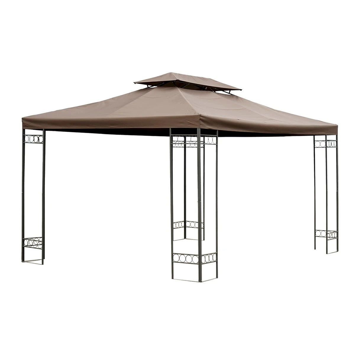 Outsunny Techo De Repuesto 4x3 M Para Cenador De Jardín 2 Niveles Transpirable Con 10 Orificios De Drenaje Cubierta De Repuesto De Gazebo Pabellón Exterior Marrón 6 Outsunny Techo De Repuesto 4x3 M Para Cenador De Jardín 2 Niveles Transpirable Con 10 Orificios De Drenaje Cubierta De Repuesto De Gazebo Pabellón Exterior Marrón - Imagen 4