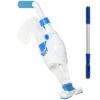Outsunny Aspirador Limpiafondos Para Piscina Manual Eléctrico Autonomía 45 Minutos Con Poste Telescópico 54-113 Cm Cepillo Y Bolsa De Malla Para Estanques Spas 161x20x17 Cm Blanco