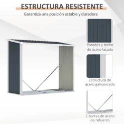 Outsunny Casetilla Para Leña Acero Galvanizado Cobertizo Leñero De Almacenamiento De Troncos Con Techo Inclinado Para Jardín Terraza Exterior 185x84x133,5/148,5 Cm Gris 14 Outsunny Casetilla Para Leña Acero Galvanizado Cobertizo Leñero De Almacenamiento De Troncos Con Techo Inclinado Para Jardín Terraza Exterior 185x84x133,5/148,5 Cm Gris -OUTSUNNY TIENDA 25975373b1e7536d9081a4e2db864c88a88f7dc2 0c127869d07d464d9db04d97d24814a2
