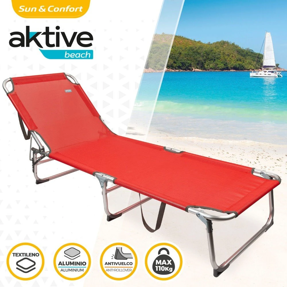 Tumbona De Playa Plegable Con Respaldo Reclinable Aktive Beach 4 Tumbona De Playa Plegable Con Respaldo Reclinable Aktive Beach - Imagen 2