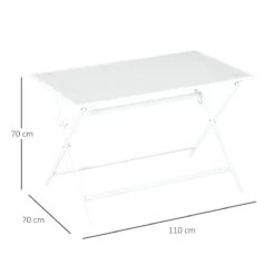 Outsunny Mesa De Jardín De Metal Plegable Mesa De Camping Rectangular De Vidrio Templado Con Agujero Para Sombrilla Para Picnic Terraza Balcón 110x70x70 Cm Blanco 11 Outsunny Mesa De Jardín De Metal Plegable Mesa De Camping Rectangular De Vidrio Templado Con Agujero Para Sombrilla Para Picnic Terraza Balcón 110x70x70 Cm Blanco -OUTSUNNY TIENDA 2719f413d8d07f3947b77e4efb6b6c58fba0d4b0 32019ccca93a476f984f2d4fcf7b3929