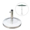 Outsunny Base Para Sombrilla De Jardín Acero Inoxidable Peso Neto 25kg Soporte Pie Para Parasol Apto Para Postes De Φ34mm/Φ38mm/Φ48mm Para Jardín Patio Color Plateado