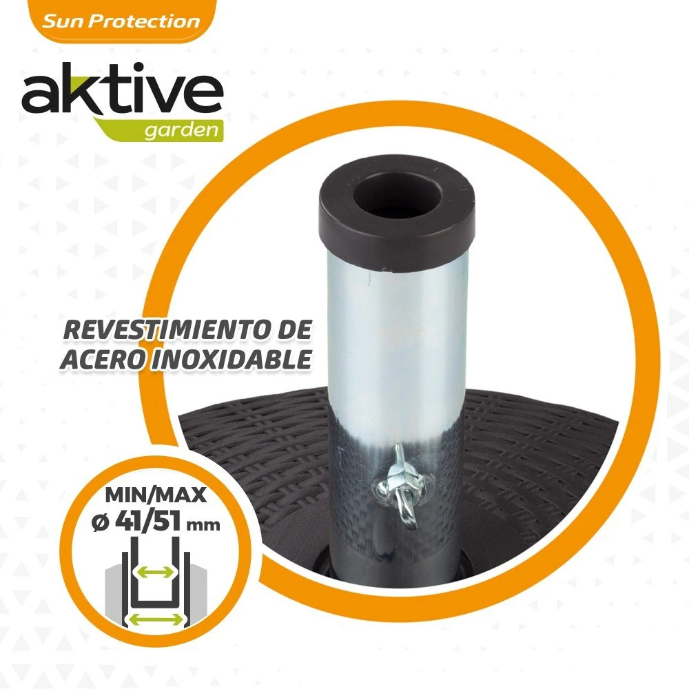 Base Para Sombrilla Circular Antracita 41-51 Mm Aktive 6 Base Para Sombrilla Circular Antracita 41-51 Mm Aktive - Imagen 4