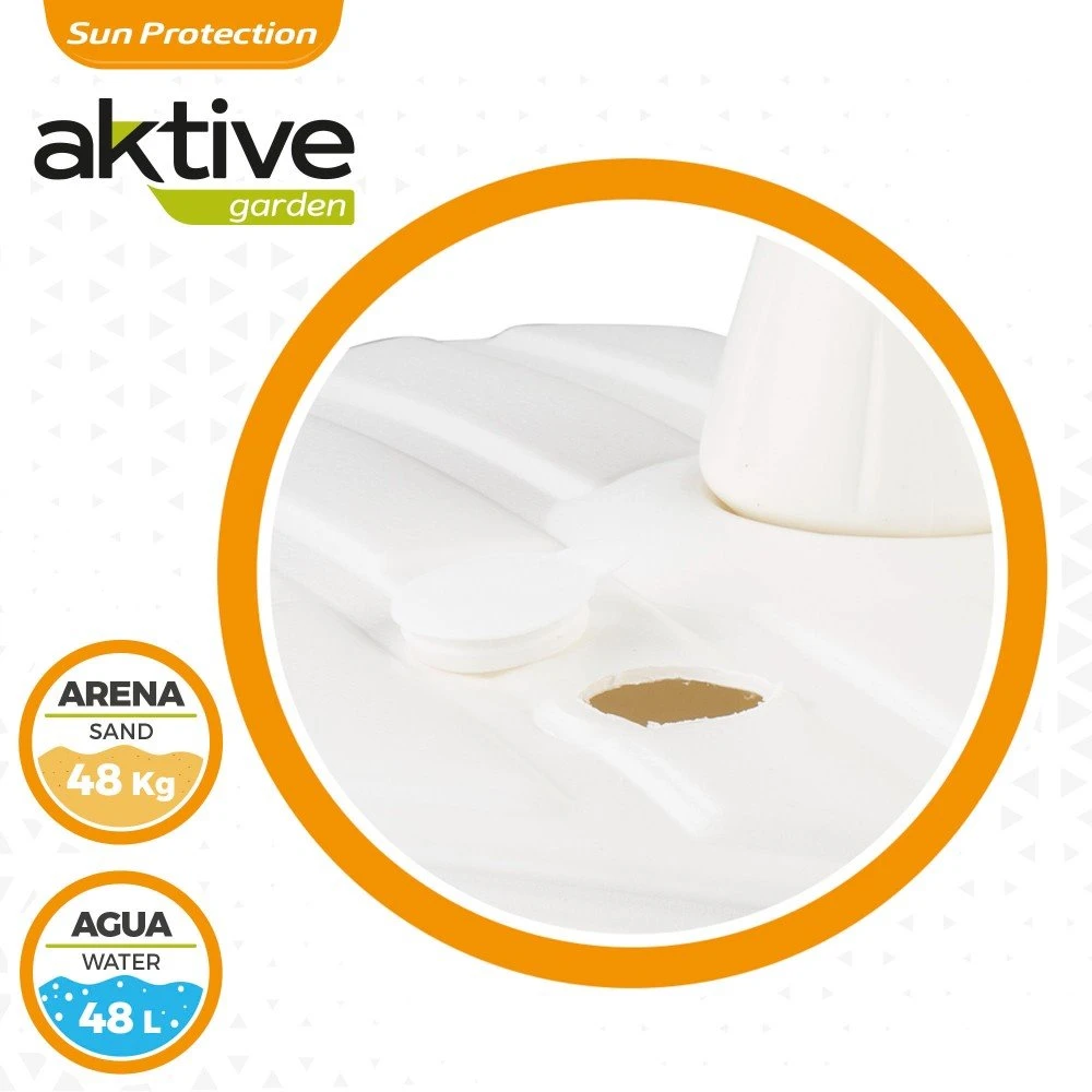 Base Para Sombrilla Cuadrada Blanca 33-48 Mm Aktive 6 Base Para Sombrilla Cuadrada Blanca 33-48 Mm Aktive - Imagen 4