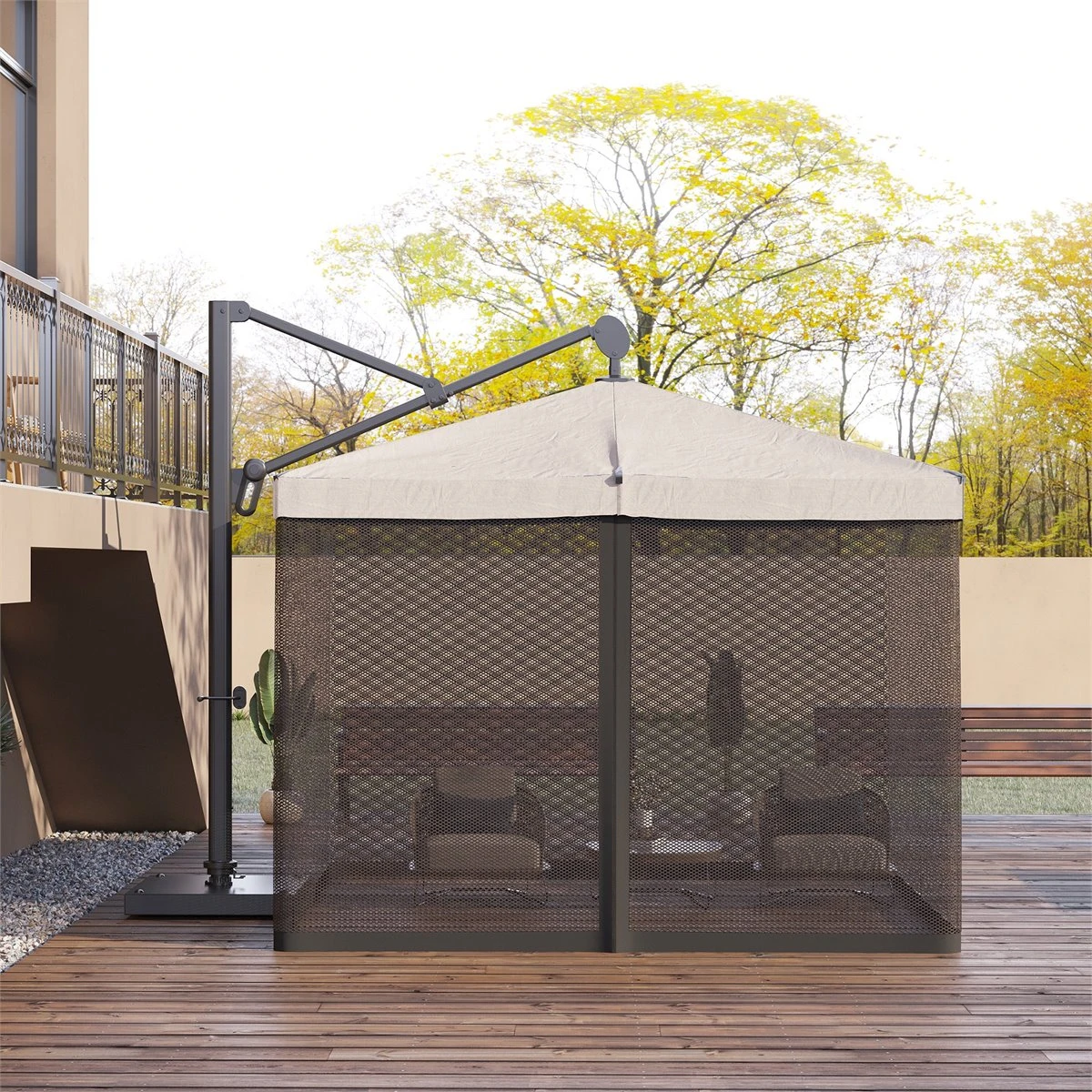 Outsunny Mosquitera Para Sombrilla Mosquitera Para Aire Libre Para Paraguas 300x300x240 Cm Red Para Sombrilla De Malla De Patio Con Cremallera Negro 4 Outsunny Mosquitera Para Sombrilla Mosquitera Para Aire Libre Para Paraguas 300x300x240 Cm Red Para Sombrilla De Malla De Patio Con Cremallera Negro - Imagen 2