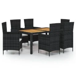 Juego De Comedor Exterior 7 Pzas Con Cojines Ratán Negro VidaXL 9 Juego De Comedor Exterior 7 Pzas Con Cojines Ratán Negro VidaXL -OUTSUNNY TIENDA 2c92526a1640b68990af7d69149c1554f4c15a44 71cd1bf6fe58416f8f9e83a470cd3c11