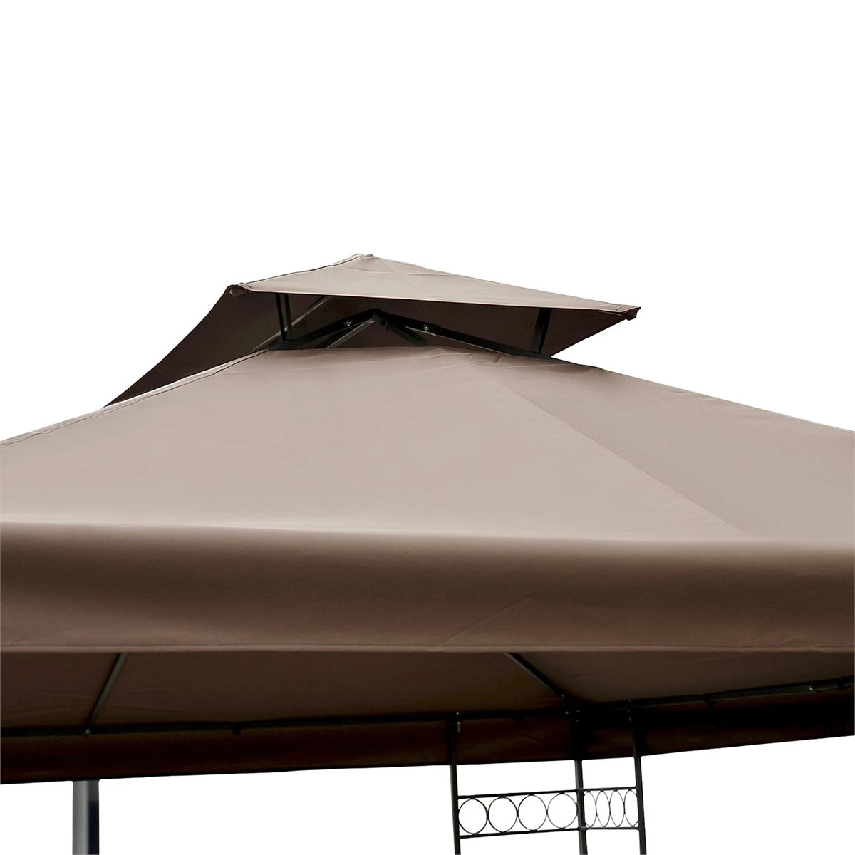 Outsunny Techo De Repuesto 4x3 M Para Cenador De Jardín 2 Niveles Transpirable Con 10 Orificios De Drenaje Cubierta De Repuesto De Gazebo Pabellón Exterior Marrón 5 Outsunny Techo De Repuesto 4x3 M Para Cenador De Jardín 2 Niveles Transpirable Con 10 Orificios De Drenaje Cubierta De Repuesto De Gazebo Pabellón Exterior Marrón - Imagen 3