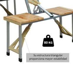Outsunny Mesa Plegable Para Camping Picnic Playa Con 4 Asientos Y Agujero De Sombrilla Marco De Aluminio 138x85x68 Cm Natural 18 Outsunny Mesa Plegable Para Camping Picnic Playa Con 4 Asientos Y Agujero De Sombrilla Marco De Aluminio 138x85x68 Cm Natural -OUTSUNNY TIENDA 2df293257801812ee565abe2b267a4879ec4cd2c 03f44487e84d469f856e5f2f82af8bfe