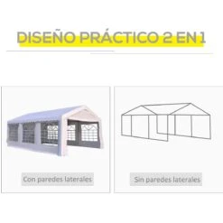 Outsunny Carpa De Jardín Cochera Gazebo 6x4m Pergola Cenador Pabellón 4 Paneles Laterales 6 Ventanas Para Fiesta Eventos Bodas Acero PE Blanco 19 Outsunny Carpa De Jardín Cochera Gazebo 6x4m Pergola Cenador Pabellón 4 Paneles Laterales 6 Ventanas Para Fiesta Eventos Bodas Acero PE Blanco -OUTSUNNY TIENDA 2e327a23800df67d8231705006a3efcecac1c043 0a87b00eca334b83b8677fb832474b7b