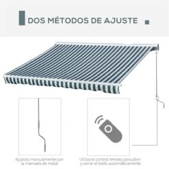 Outsunny Toldo Eléctrico Retráctil Con Función Manual Con Manivela Y Mando A Distancia 300x250 Cm Para Ventanas Puertas De Rayas Verde Y Blanco 13 Outsunny Toldo Eléctrico Retráctil Con Función Manual Con Manivela Y Mando A Distancia 300x250 Cm Para Ventanas Puertas De Rayas Verde Y Blanco -OUTSUNNY TIENDA 2f13bd40b8e1e0c3415e5733e2dd283c4eb2a31c d0c3d899829b429ebdd2e5bafcb75f3e