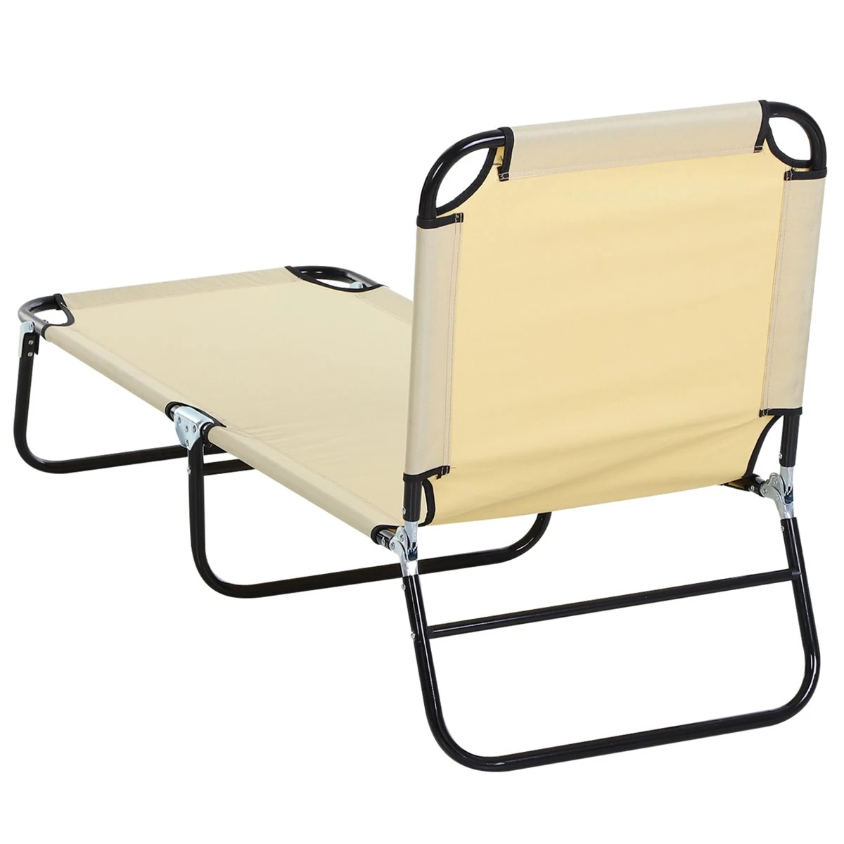 Outsunny Tumbona Plegable Reclinable Con Ángulo Ajustable De 5 Posiciones Para Jardín Exterior Piscina Terraza Camping Carga 120 Kg 190x56x28 Cm Beige 14 Outsunny Tumbona Plegable Reclinable Con Ángulo Ajustable De 5 Posiciones Para Jardín Exterior Piscina Terraza Camping Carga 120 Kg 190x56x28 Cm Beige - Imagen 12