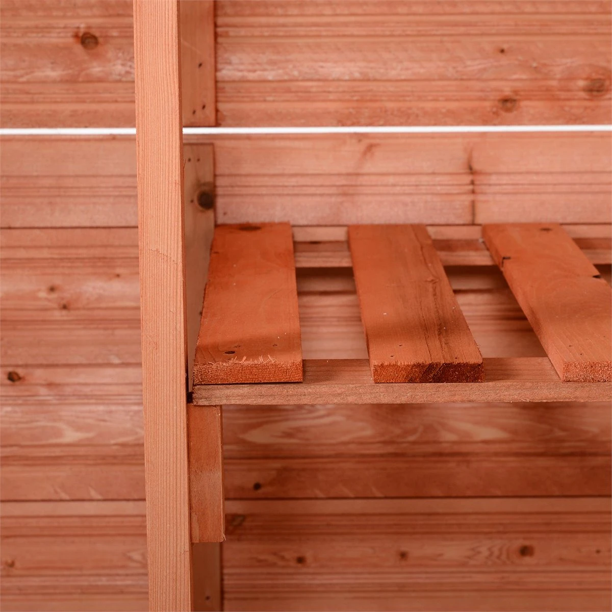 Outsunny Armario De Jardín De Madera 128x49x91 Cm Cobertizo Para Almacenaje De Herramientas Con Techo Asfáltico 2 Niveles Y 2 Puertas Con Cerraduras Para Exterior Terraza Natural 10 Outsunny Armario De Jardín De Madera 128x49x91 Cm Cobertizo Para Almacenaje De Herramientas Con Techo Asfáltico 2 Niveles Y 2 Puertas Con Cerraduras Para Exterior Terraza Natural - Imagen 8