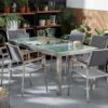 Mesa De Comedor De Metal/vidrio Templado Transparente/plateado 180 X 90 Cm GROSSETO 1 Mesa De Comedor De Metal/vidrio Templado Transparente/plateado 180 X 90 Cm GROSSETO -OUTSUNNY TIENDA 308db21023162b395cfdbc7d7de1d85da1002e2c bb2903bf12fd4af8b4b20587345700a5