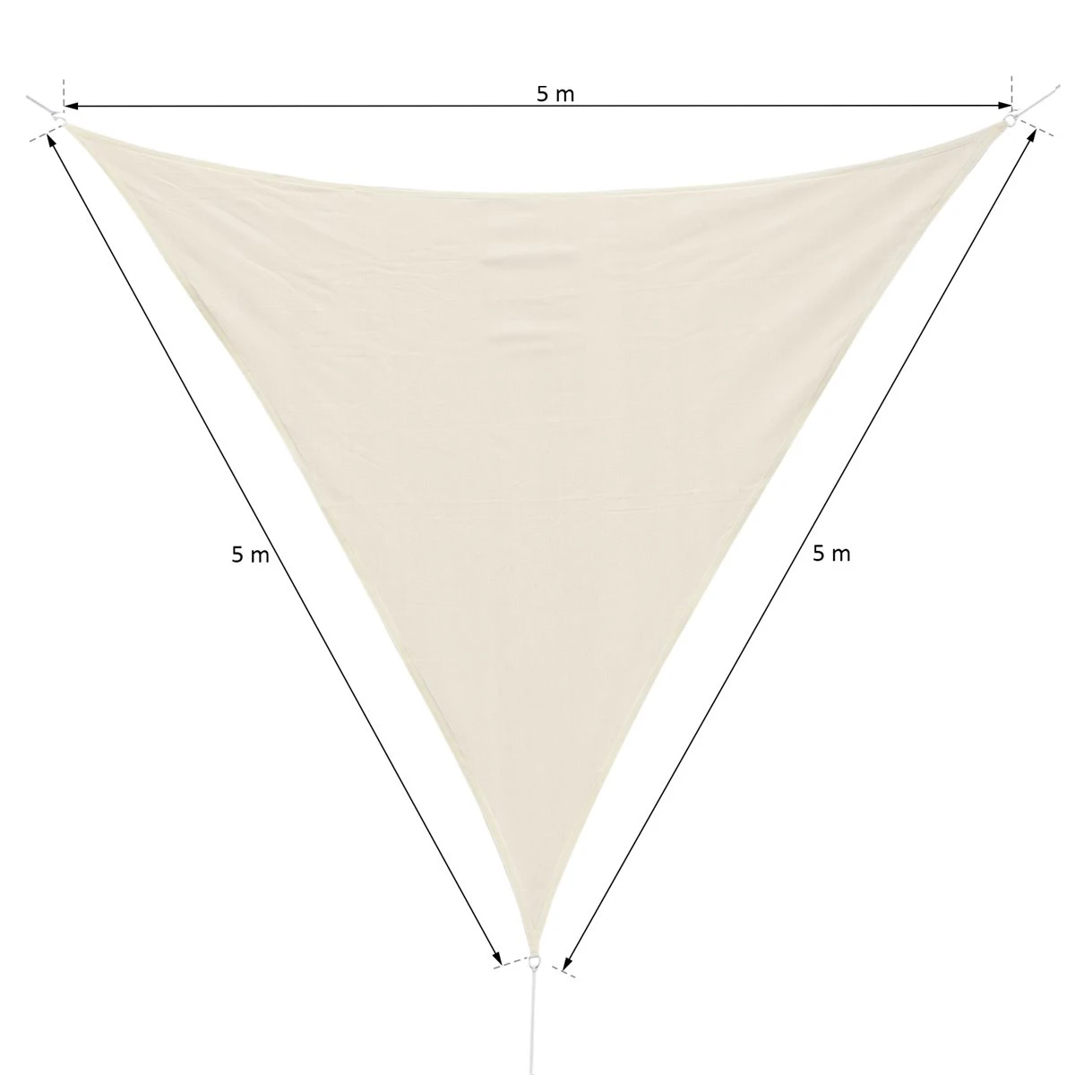 Outsunny Toldo Vela 5x5x5m Triangulo Color Crema Sombrilla Parasol Terraza Jardin Camping 5 Outsunny Toldo Vela 5x5x5m Triangulo Color Crema Sombrilla Parasol Terraza Jardin Camping - Imagen 3