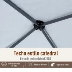 Outsunny Carpa Plegable 3x3m Paredes De Mosquitera Extraíbles Con Cremallera 4 Orificios De Drenaje Tela Oxford 420D Para Jardín Fiestas Blanco -OUTSUNNY TIENDA 31cbecbfe44d399887b657643e40aa883ea542ea 1c564dd3151848038d705d2d6c921fb4