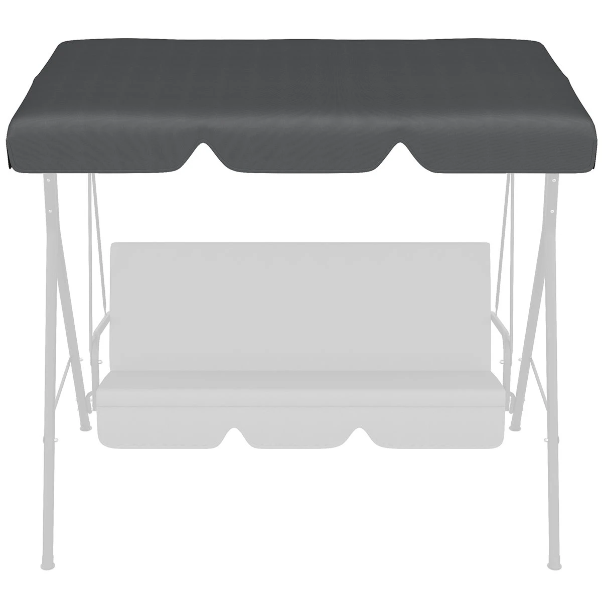 Outsunny Toldo De Repuesto Para Columpio De 3 Plazas Techo Universal Para Balancín De Jardín Tela De Poliéster Protección Solar 156x117x15 Cm Gris 9 Outsunny Toldo De Repuesto Para Columpio De 3 Plazas Techo Universal Para Balancín De Jardín Tela De Poliéster Protección Solar 156x117x15 Cm Gris - Imagen 7