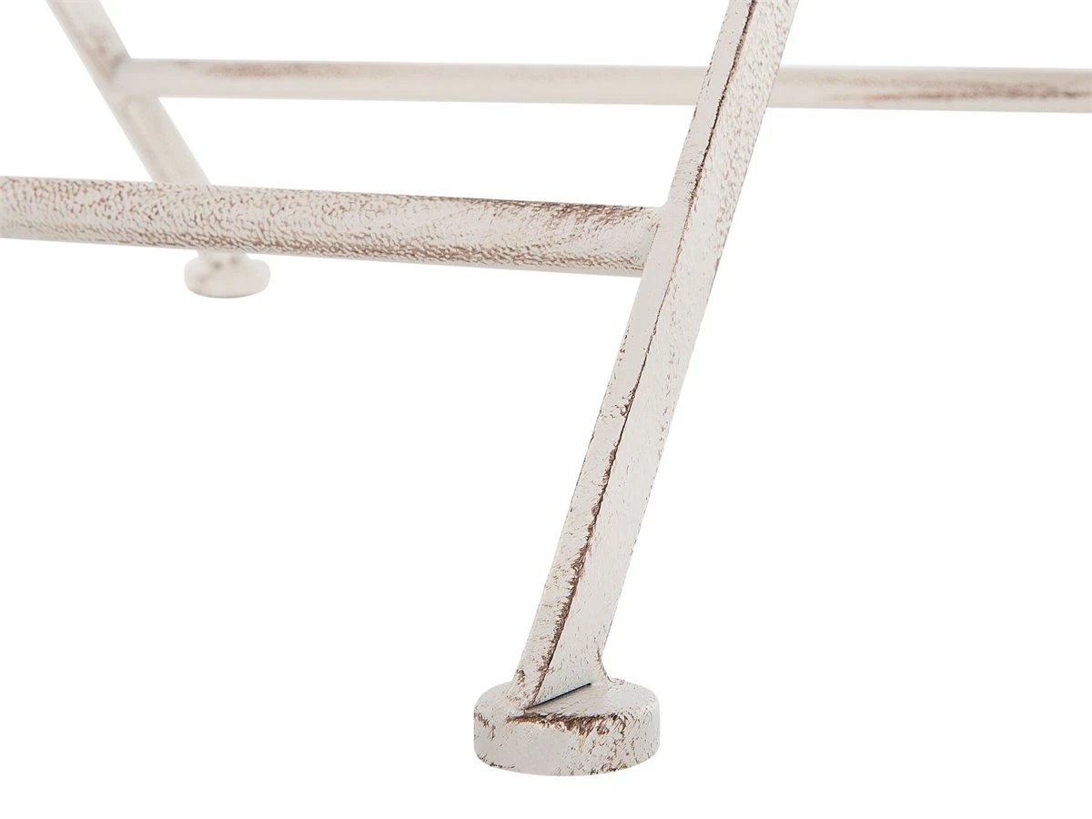 Mesa De Jardín De Metal Beige Claro ø 70 Cm TRIESTE 9 Mesa De Jardín De Metal Beige Claro ø 70 Cm TRIESTE - Imagen 7