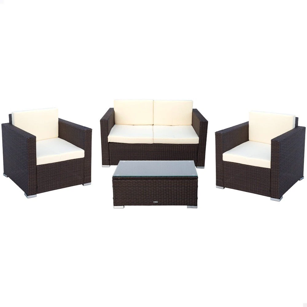 Conjunto Muebles Terraza Sillones, Sofá Y Mesita Ratán Aktive 3 Conjunto Muebles Terraza Sillones, Sofá Y Mesita Ratán Aktive