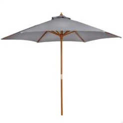 Parasol HexagonalAktive Garden D270 Cm Color Antracita Mástil Madera