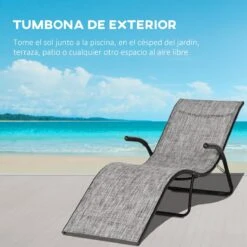 Outsunny Tumbona Plegable De Jardín Con Reposabrazos Reposapiés Respaldo Transpirable Y Marco De Metal Ergonómico Para Terraza Playa Camping 170x62x68 Cm Gris 15 Outsunny Tumbona Plegable De Jardín Con Reposabrazos Reposapiés Respaldo Transpirable Y Marco De Metal Ergonómico Para Terraza Playa Camping 170x62x68 Cm Gris -OUTSUNNY TIENDA 33f58cbb7d6272b9901fb6e7257495774e0ad62c 1088c09ec18f49afa51cee589660afe5
