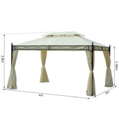 Outsunny Cenador De Jardín 4x3m Pabellón Con Techo Doble Transpirable Y 4 Cortinas Laterales Extraíbles Carpa De Acero Para Fiestas Bodas Eventos Al Aire Libre Crema 13 Outsunny Cenador De Jardín 4x3m Pabellón Con Techo Doble Transpirable Y 4 Cortinas Laterales Extraíbles Carpa De Acero Para Fiestas Bodas Eventos Al Aire Libre Crema -OUTSUNNY TIENDA 3451dfc334c6727aecbddc6aa7ace29b6881b1b4 8875042df6064b02abe5807e88e90b72