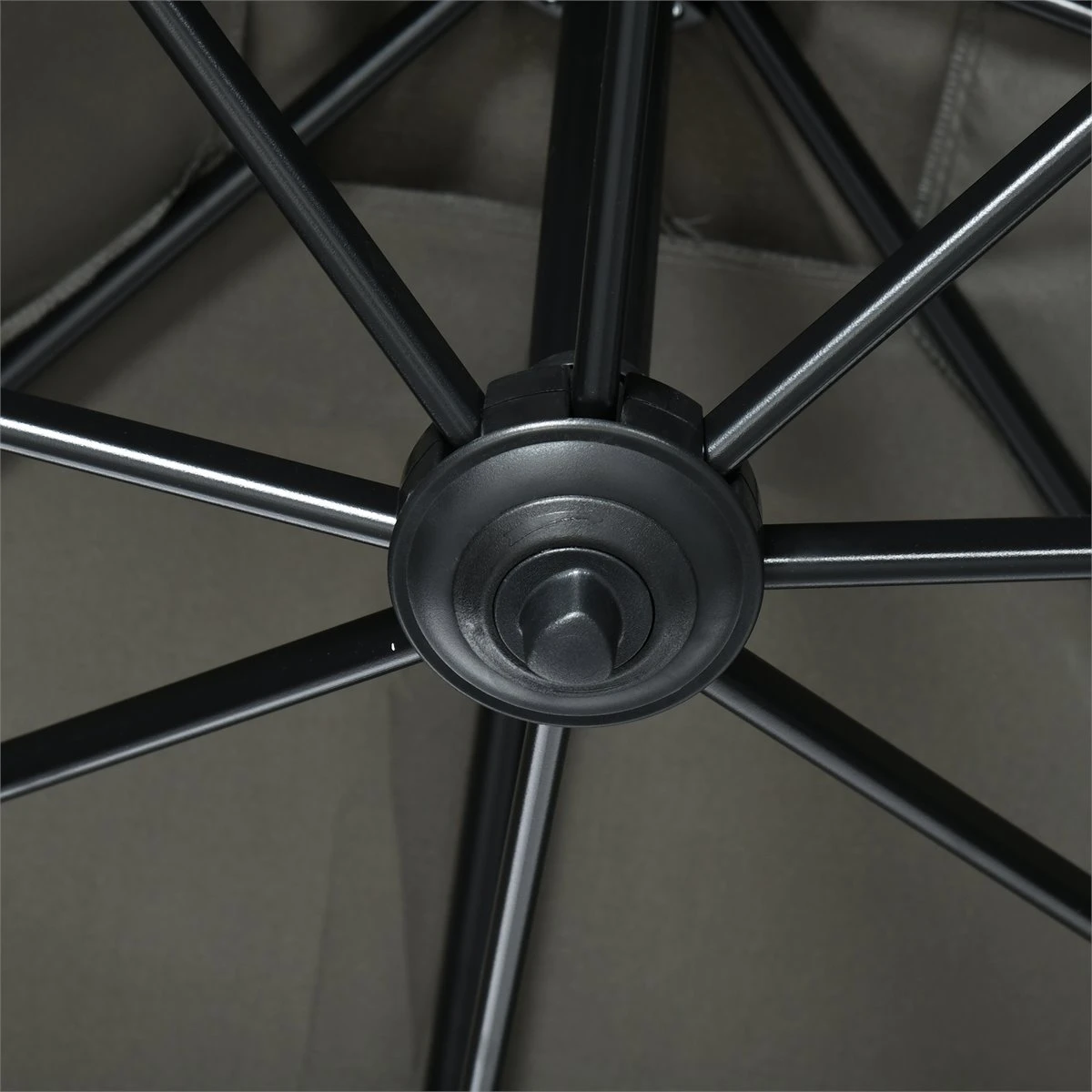 Outsunny Sombrilla De Jardín De Aluminio 245x245x245 Cm Parasol Excéntrico Con Manivela Giratorio 360° Inclinación De 5 Niveles Tela Desmontable Y Ventilación Para Patio Terraza Gris 11 Outsunny Sombrilla De Jardín De Aluminio 245x245x245 Cm Parasol Excéntrico Con Manivela Giratorio 360° Inclinación De 5 Niveles Tela Desmontable Y Ventilación Para Patio Terraza Gris - Imagen 9