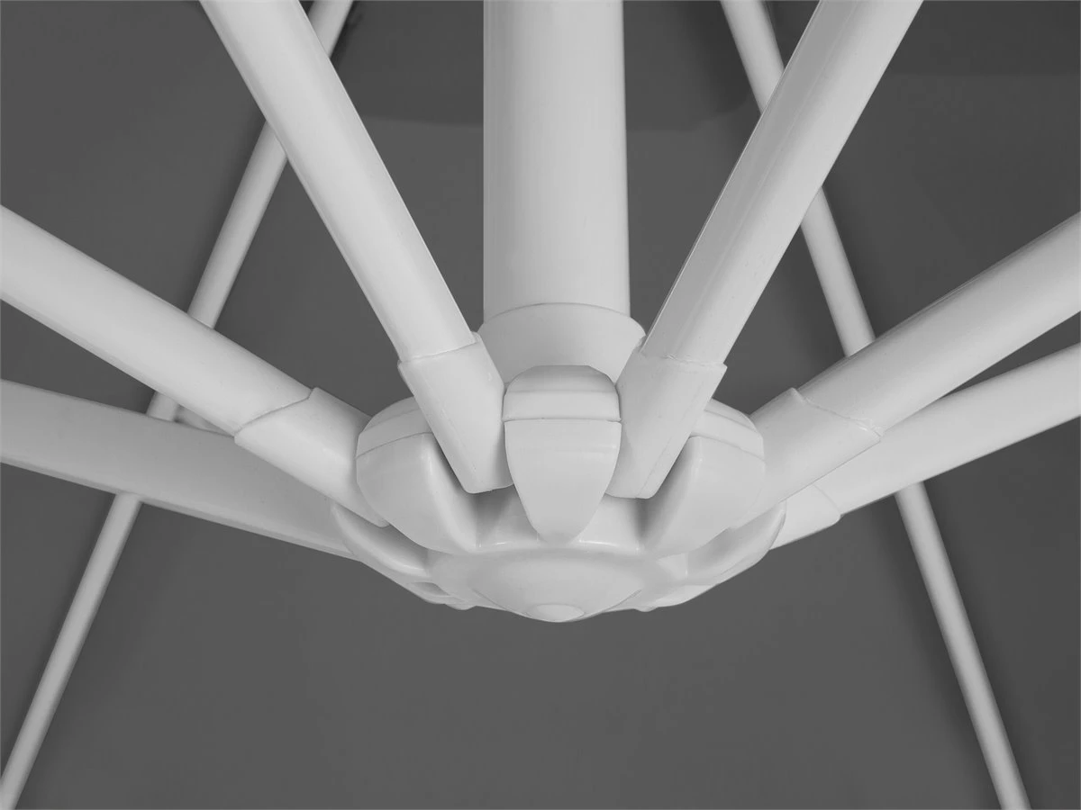 Sombrilla Voladiza De Poliéster Gris Oscuro/blanco 300 Cm SAVONA 9 Sombrilla Voladiza De Poliéster Gris Oscuro/blanco 300 Cm SAVONA - Imagen 7