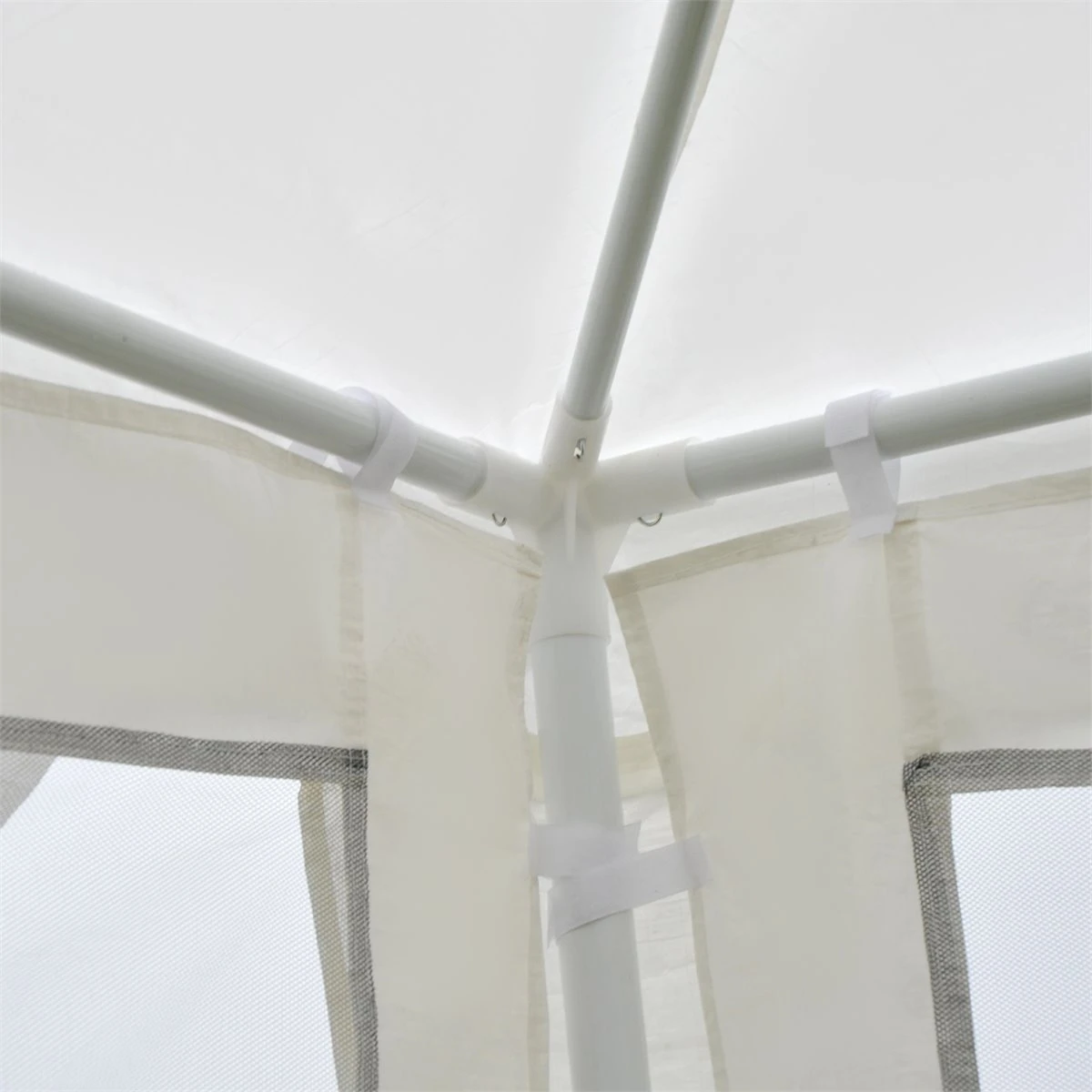 Outsunny Carpa 4x3 M Cenador De Jardín Con Mosquiteras Laterales Doble Techo Y Puertas Con Cremallera Para Exterior Blanco Y Negro 8 Outsunny Carpa 4x3 M Cenador De Jardín Con Mosquiteras Laterales Doble Techo Y Puertas Con Cremallera Para Exterior Blanco Y Negro - Imagen 6