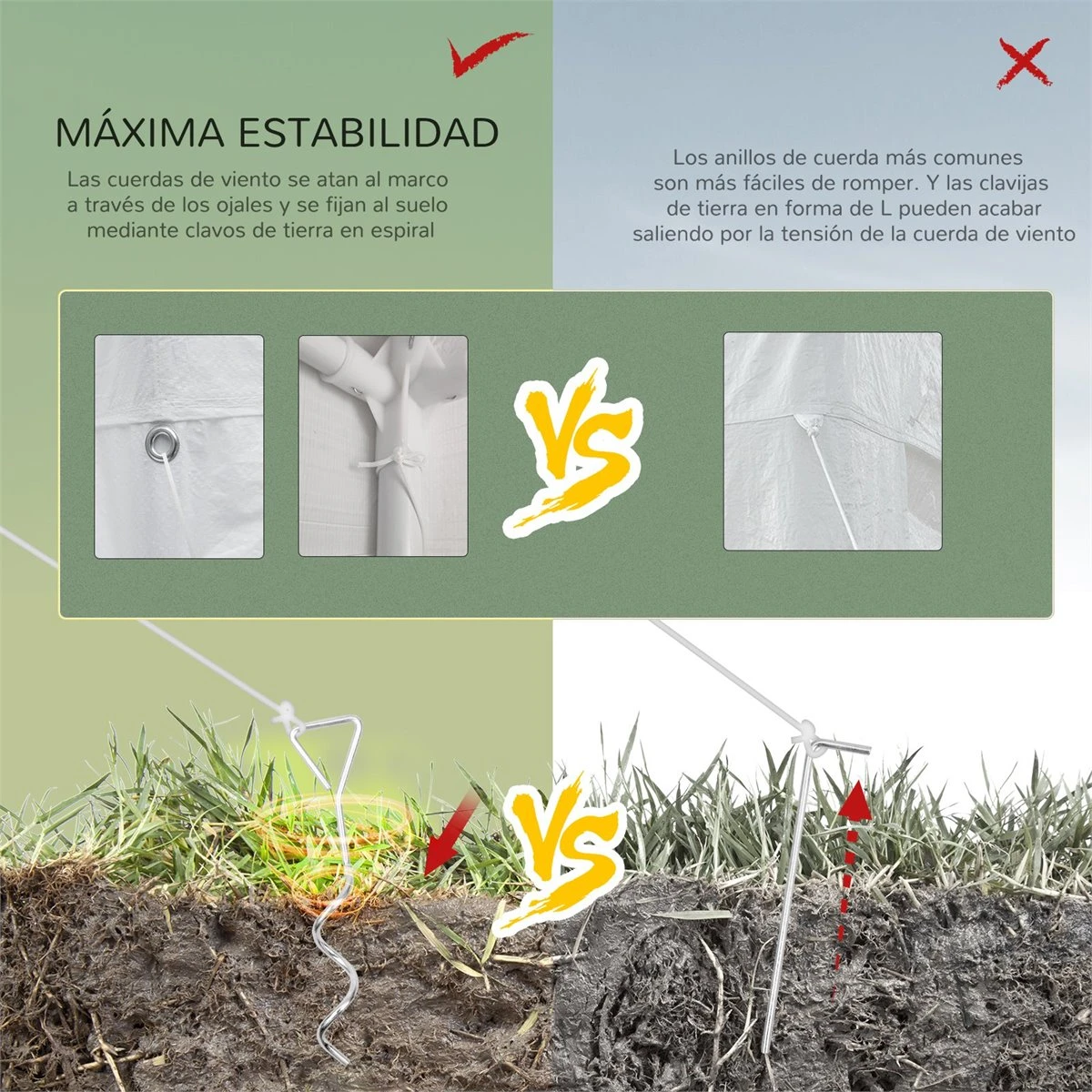 Outsunny Gazebo De Jardín 6x3m Pabellón Con 6 Paredes De Malla Extraíbles Cremallera Y Techo Estilo Catedral Para Fiestas Eventos Reuniones Blanco 9 Outsunny Gazebo De Jardín 6x3m Pabellón Con 6 Paredes De Malla Extraíbles Cremallera Y Techo Estilo Catedral Para Fiestas Eventos Reuniones Blanco - Imagen 7