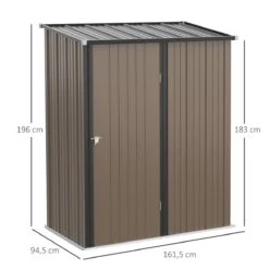 Outsunny Caseta De Jardín 1,34 M² 161,5x94,5x196 Cm Cobertizo Exterior De Acero Galvanizado Con Puerta Y Cerradura Para Almacenamiento De Herramientas Marrón 13 Outsunny Caseta De Jardín 1,34 M² 161,5x94,5x196 Cm Cobertizo Exterior De Acero Galvanizado Con Puerta Y Cerradura Para Almacenamiento De Herramientas Marrón -OUTSUNNY TIENDA 360a09002820c8c4bc0d94bd08745bd00a1f4587 9fdd22d0e2cb49ad9714d7f9566214b4