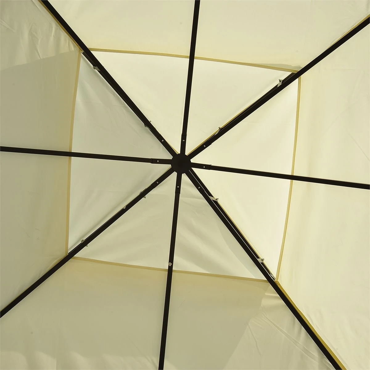 Outsunny Carpa 3x3m Con Techo Ventilador Postes De Acero Estable Para Exteriores Patio Jardín Pabellón Cenador Estructura Metálica Color Crema 7 Outsunny Carpa 3x3m Con Techo Ventilador Postes De Acero Estable Para Exteriores Patio Jardín Pabellón Cenador Estructura Metálica Color Crema - Imagen 5