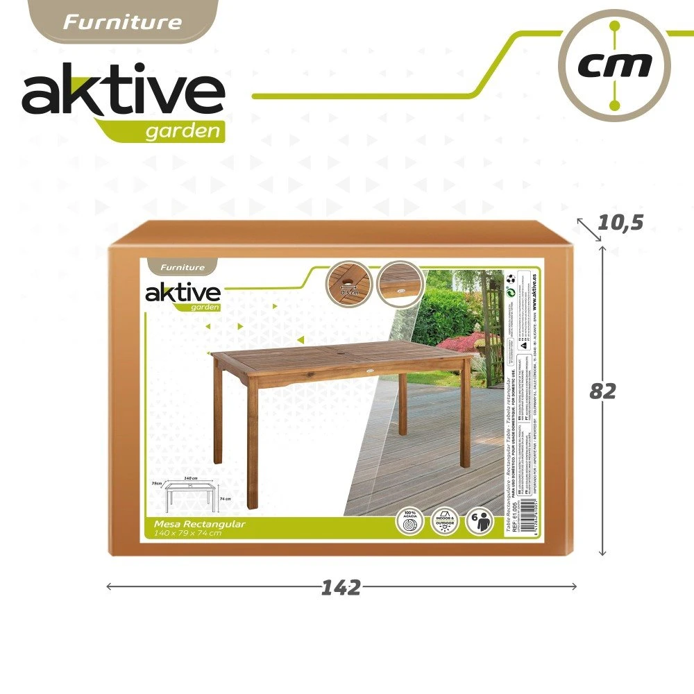 Mesa Jardín Madera Acacia Aktive Garden 9 Mesa Jardín Madera Acacia Aktive Garden - Imagen 7