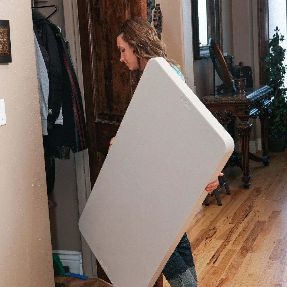 Mesa Patas Plegables Rectangular Crema LIFETIME 122 X 61 X 74 Cm 9 Mesa Patas Plegables Rectangular Crema LIFETIME 122 X 61 X 74 Cm - Imagen 7