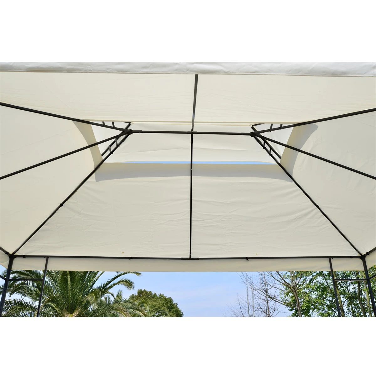Outsunny Cenador De Jardín 3x4m Pabellón Para Exterior Con Doble Techo De Ventilación Y 4 Columnas De Acero Estable Para Fiestas Eventos Patio Crema 7 Outsunny Cenador De Jardín 3x4m Pabellón Para Exterior Con Doble Techo De Ventilación Y 4 Columnas De Acero Estable Para Fiestas Eventos Patio Crema - Imagen 5