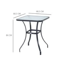 Outsunny Mesa Auxiliar De Cristal Templado Cuadrada Bordes Redondeados Mesita Cafépara Patio Terraza Balcón Negro Y Transparente 68,5x68,5x84 Cm -OUTSUNNY TIENDA 3c5f99a4cecb1fbd17fc7d966fd60b3fba90e881 dc93dacd5c7f4f8981a4ca9b76e99ee7