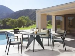 Mesa De Jardín De Metal Negro ⌀ 110 Cm OLMETTO