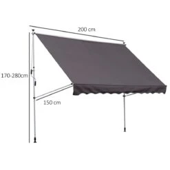 Outsunny Toldo Manual Retráctil 200x150 Cm Con Manivela De Aluminio Ángulo Ajustable Protección Solar Para Terraza Balcón Jardín Patio Gris 13 Outsunny Toldo Manual Retráctil 200x150 Cm Con Manivela De Aluminio Ángulo Ajustable Protección Solar Para Terraza Balcón Jardín Patio Gris -OUTSUNNY TIENDA 3e8c499bf43d58de64a1b492a48c43eda028b93b b290283c43a149e78f5c3e4d33ceb7c9