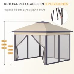 Outsunny Carpa Plegable Exterior 3,3x3,3x2,88 M Altura Ajustable Cenador De Jardín Con Doble Techo 4 Mosquiteras Extraíbles Y Bolsa De Transporte Para Camping Fiestas Beige 14 Outsunny Carpa Plegable Exterior 3,3x3,3x2,88 M Altura Ajustable Cenador De Jardín Con Doble Techo 4 Mosquiteras Extraíbles Y Bolsa De Transporte Para Camping Fiestas Beige -OUTSUNNY TIENDA 3ec338e72c4a0189249e13bfc51807fd6a10ca39 22e2dde61514489280d86e72c368bbaa