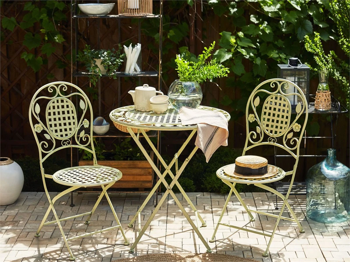 Mesa De Balcón Verde Claro ø 70 Cm BIVIO 3 Mesa De Balcón Verde Claro ø 70 Cm BIVIO