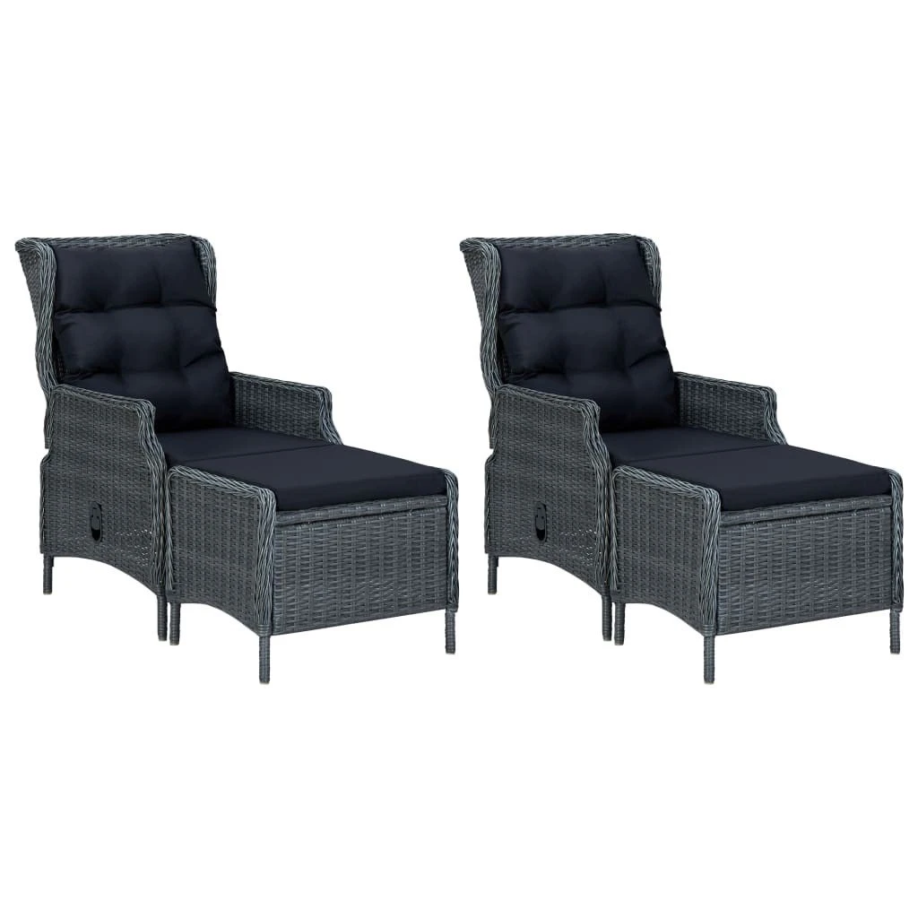 Juego De Comedor Para Jardín De 5 Piezas Gris Oscuro VidaXL 6 Juego De Comedor Para Jardín De 5 Piezas Gris Oscuro VidaXL - Imagen 4