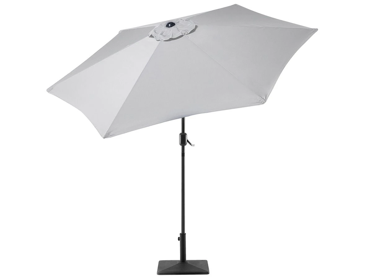 Sombrilla De Jardín De Poliéster Gris Claro 270 Cm VARESE 6 Sombrilla De Jardín De Poliéster Gris Claro 270 Cm VARESE - Imagen 4