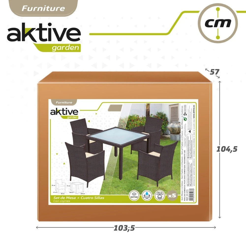 Set Muebles De Terraza Sillas Y Mesa Ratán Aktive 10 Set Muebles De Terraza Sillas Y Mesa Ratán Aktive - Imagen 8